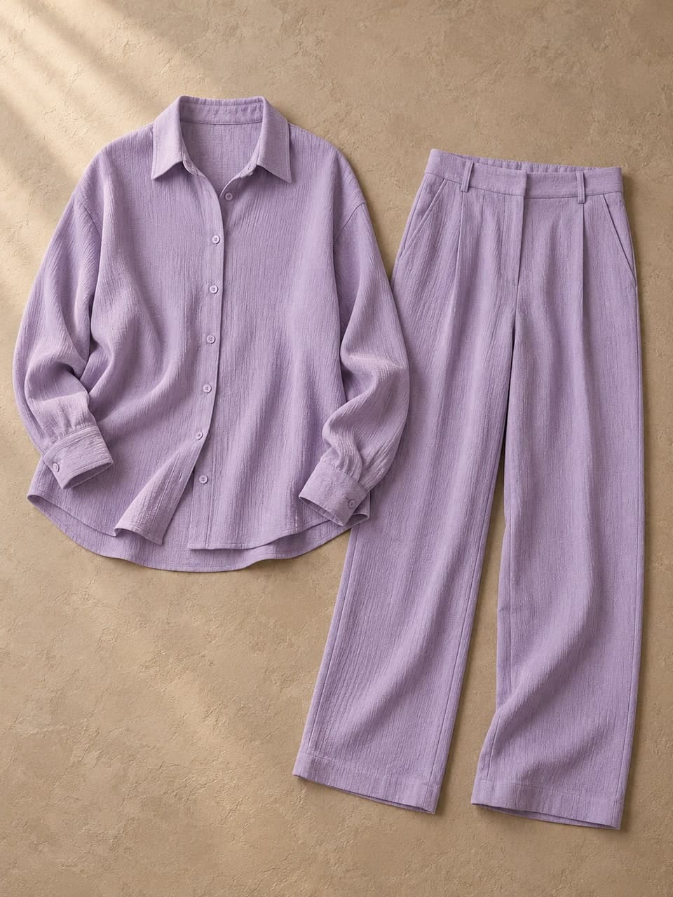 Cord-Set — Lavender — fabric and stitching detail